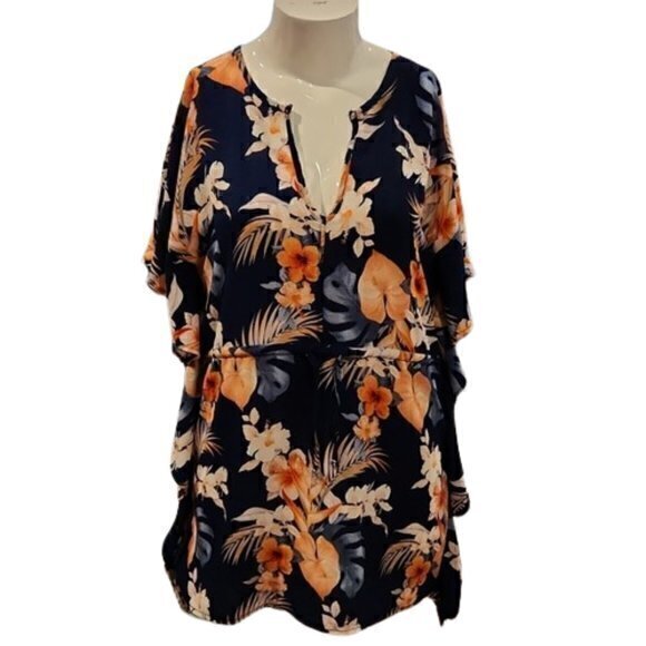 [Portocruz] Blue Floral Square Dress - Size XL - Picture 1 of 8